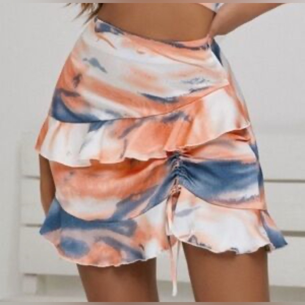 Xl s betro summer skirt boho indie core tiered layer look